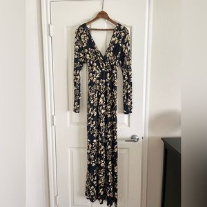Jessica Simpson Maternity Floral Wrap Maxi Dress